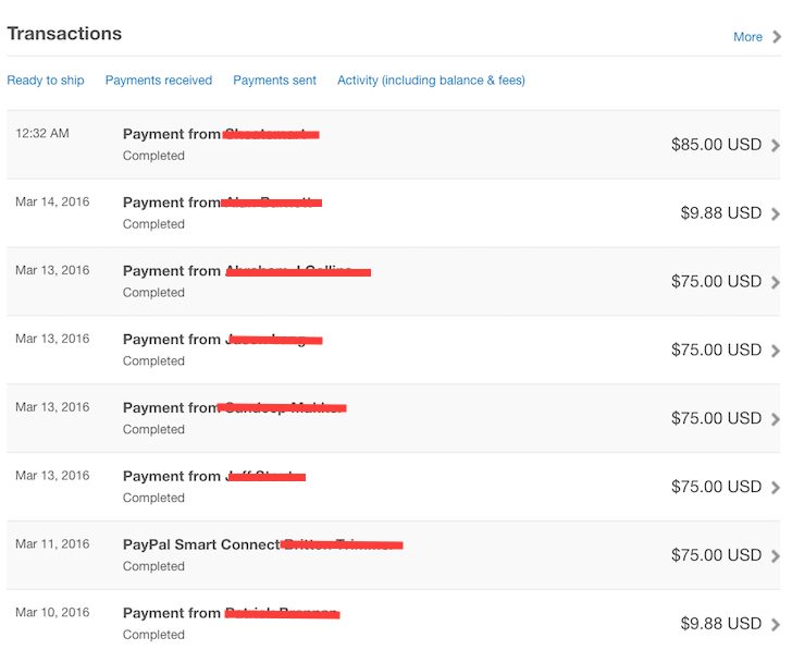 Écran de revenu passif Shot de PayPal