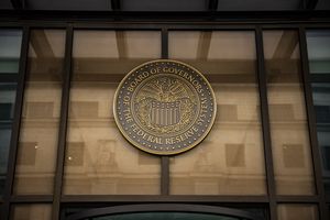 Sceau du Conseil des gouverneurs de la Réserve fédérale américaine au bâtiment William McChesney Martin Jr. de la Réserve fédérale à Washington, DC