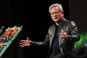 Le fondateur et PDG de Nvidia, Jensen Huang, parle de la plate-forme d'IA Vera Rubin lors d'une séance de questions et réponses avec des journalistes au Consumer Electronics Show annuel.