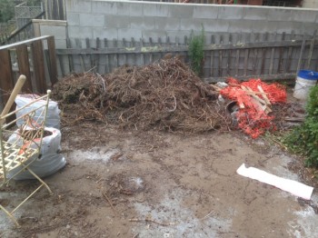 Sacs de mauvaises herbes. 70% déjà supprimés.