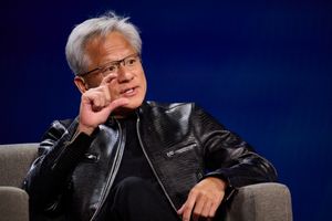 Jensen Huang, PDG de Nvidia, lors de l'événement CES 2026 à Las Vegas, Nevada, le 6 janvier 2026.