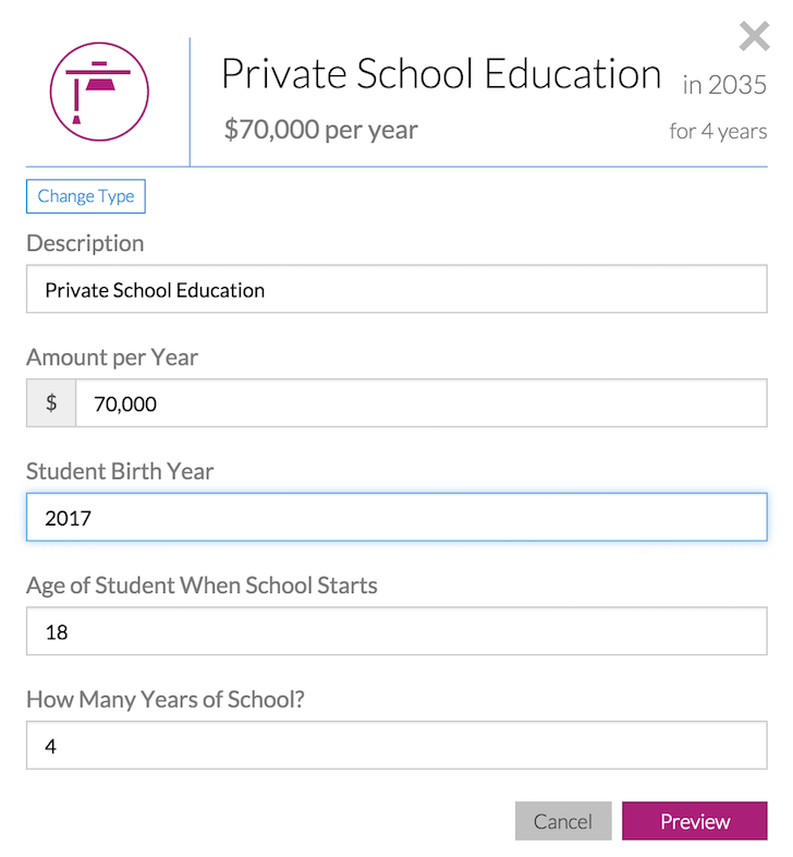 Capital personnel École privée Hypothèse